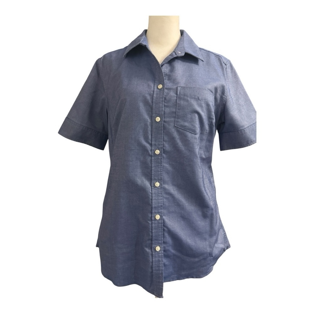 Port Authority Women’s Blue Short Sleeve Button Up Shirt Medium